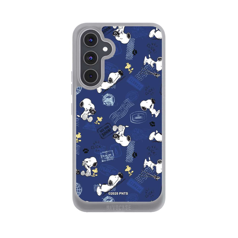 Galaxy A54 5G NIVOpure Peanuts Travel Stamps Pattern Blue