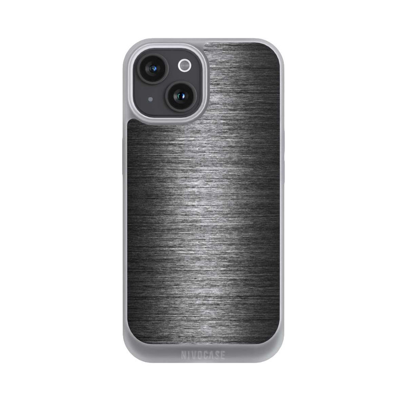 iPhone 15 NIVOpure Metal Look - Anthrazit