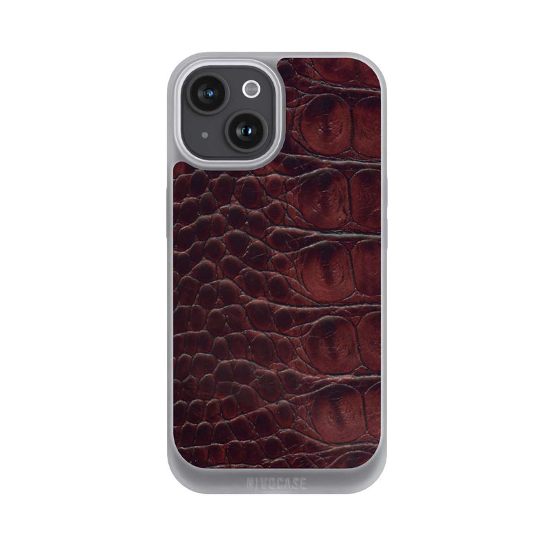 iPhone 15 NIVOpure Kroco Dunkelbraun