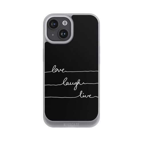Apple iPhone 15 NIVOpure Love Laugh Live weiß/schwarz