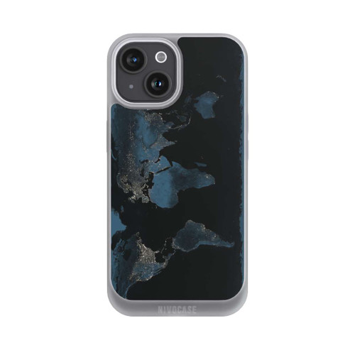 Apple iPhone 15 NIVOpure Carte du Monde Nuit