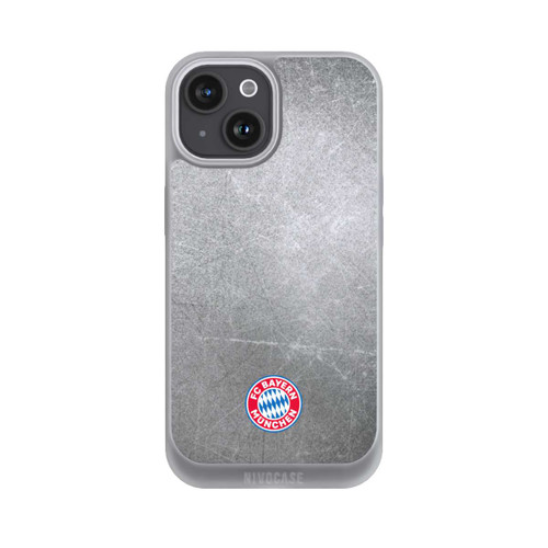 Apple iPhone 15 NIVOpure Klassisches FCB Logo Klein - Bunt auf Metalllook