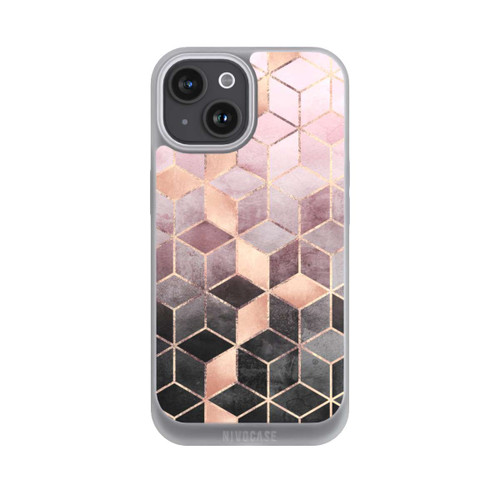 Apple iPhone 15 NIVOpure Pink-grauer Farbverlauf Würfel Druck