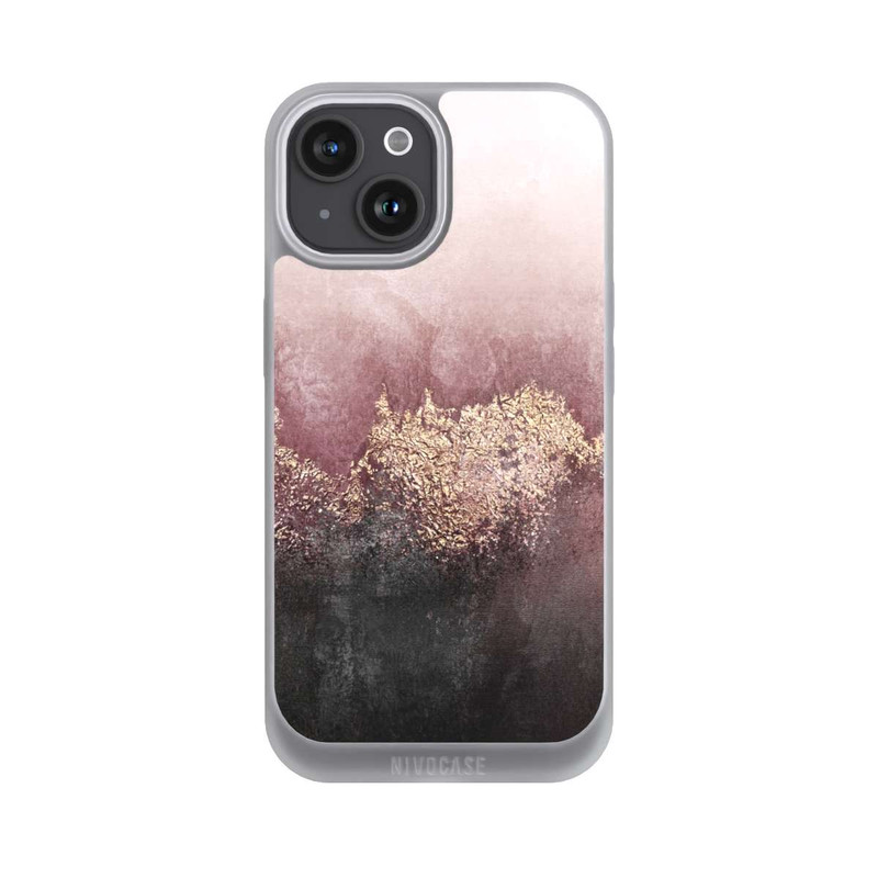 iPhone 15 NIVOpure Rosa Himmelsstaub Golddruck