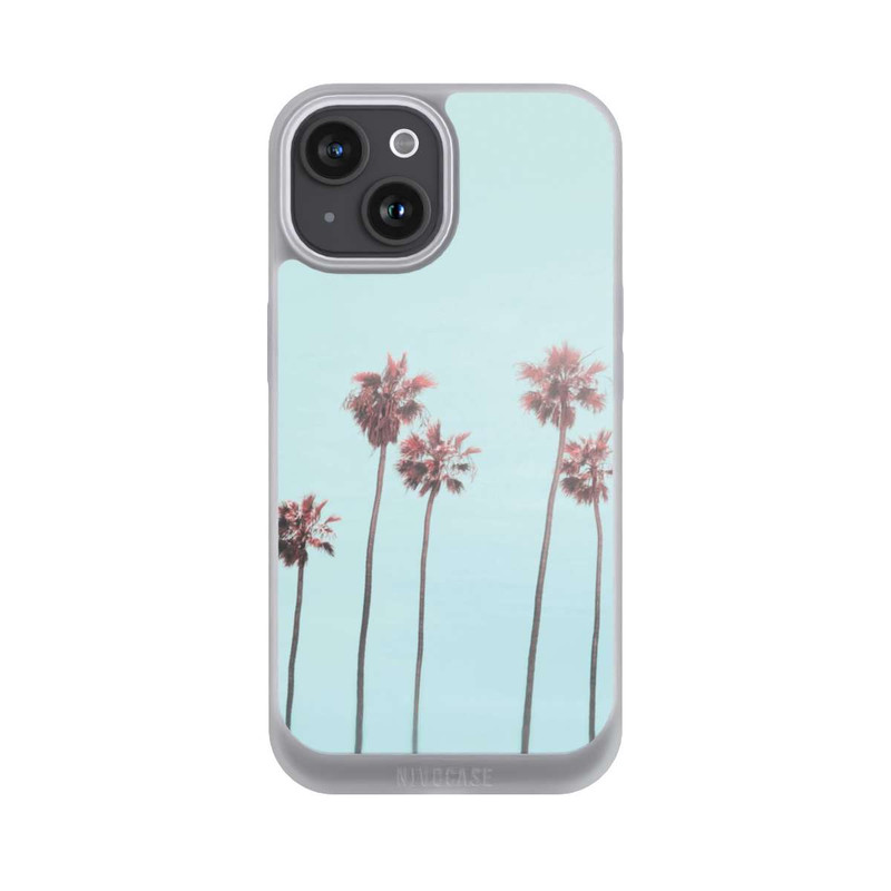 iPhone 15 NIVOpure Hellrosa Strandpalme Paradies