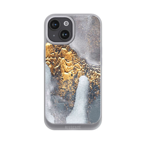 Apple iPhone 15 NIVOpure Beton-Gold-Glitzerlook