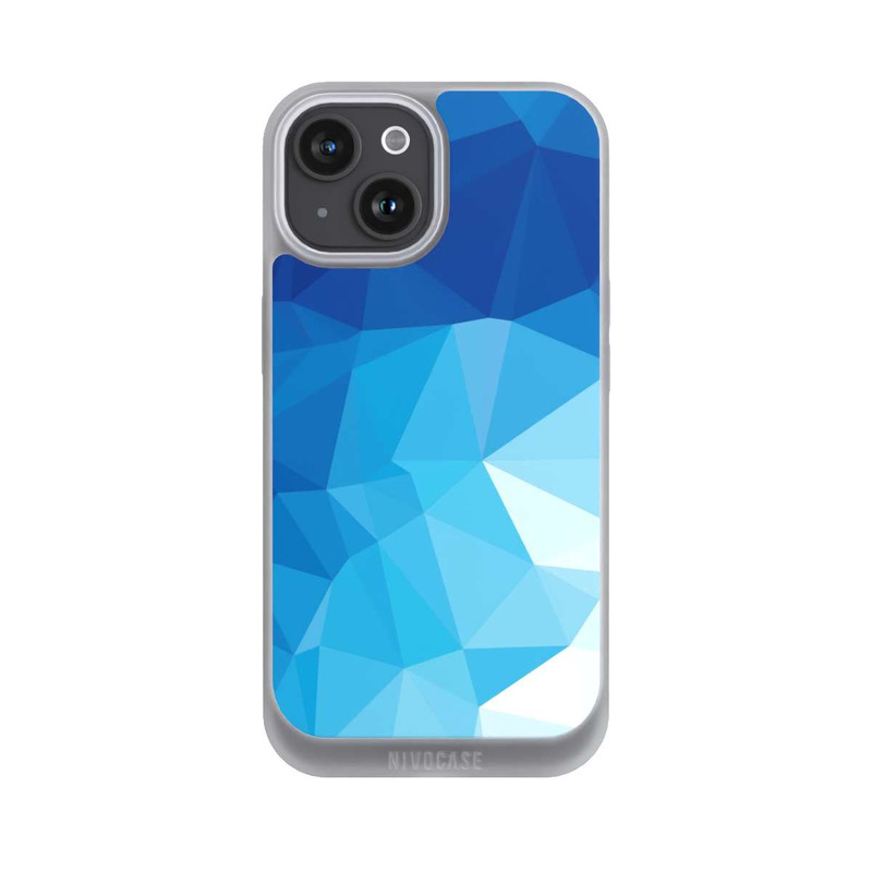 iPhone 15 NIVOpure Mosaïque Polygonale Bleue