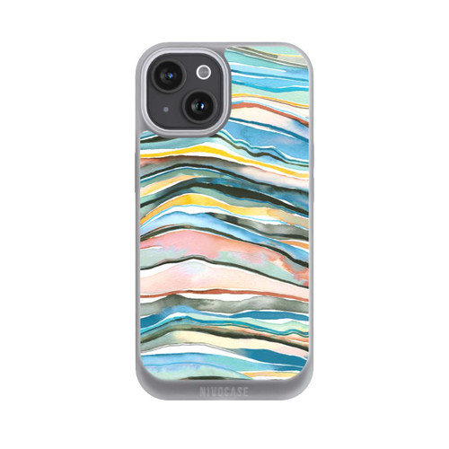 Apple iPhone 15 NIVOpure Achatschichten Aquarellblau