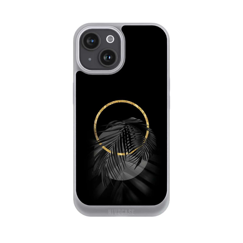 iPhone 15 NIVOpure Black Tropical Leaf