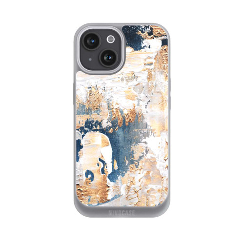 Apple iPhone 15 NIVOpure Abstraktion Blau und Gold