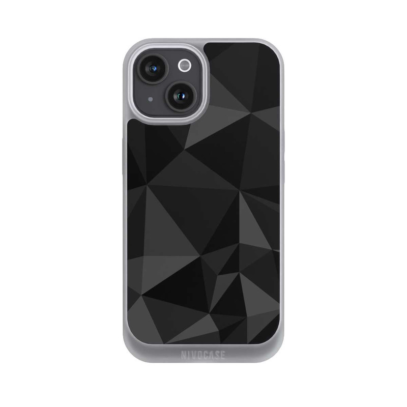 iPhone 15 NIVOpure Polygonmuster schwarz