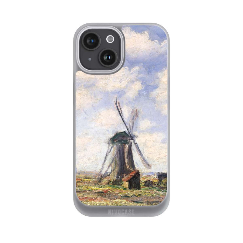 iPhone 15 NIVOpure Tulpenfelder mit der Rijnsburger Windmühle von Claude Monet