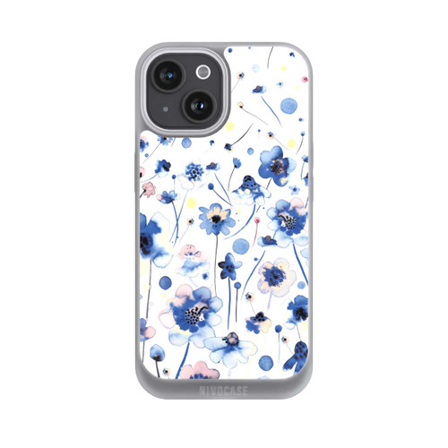 Apple iPhone 15 NIVOpure Aquarelltinte blaue Blumen