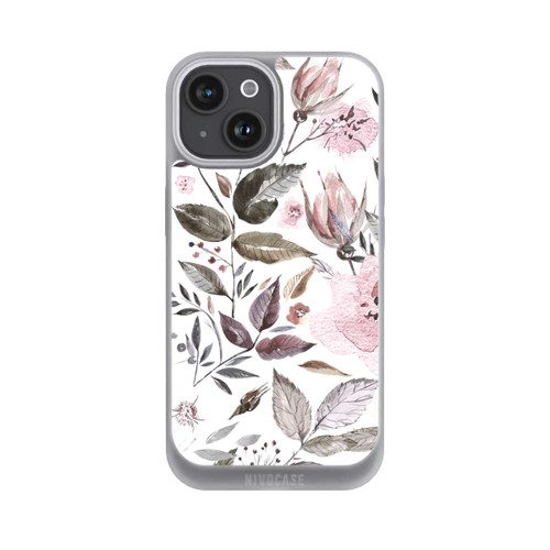 Apple iPhone 15 NIVOpure Aquarelle Fleurs Roses Brunes