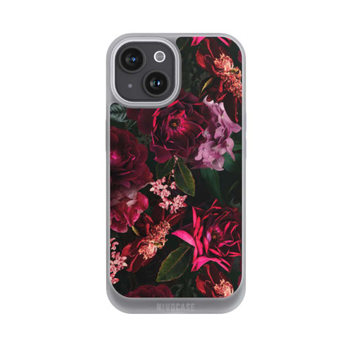 Apple iPhone 15 NIVOpure Dunkle romantische Vintage Rosen und Pfingstrosen