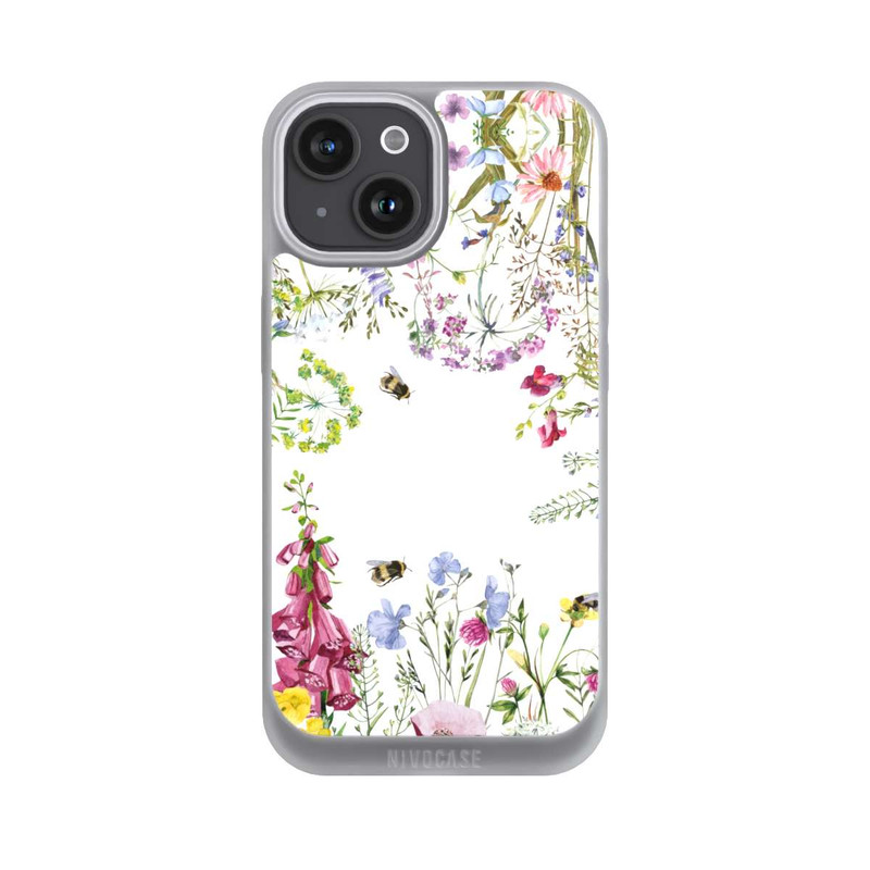 iPhone 15 NIVOpure Cadre de fleurs sauvages des prés d'été