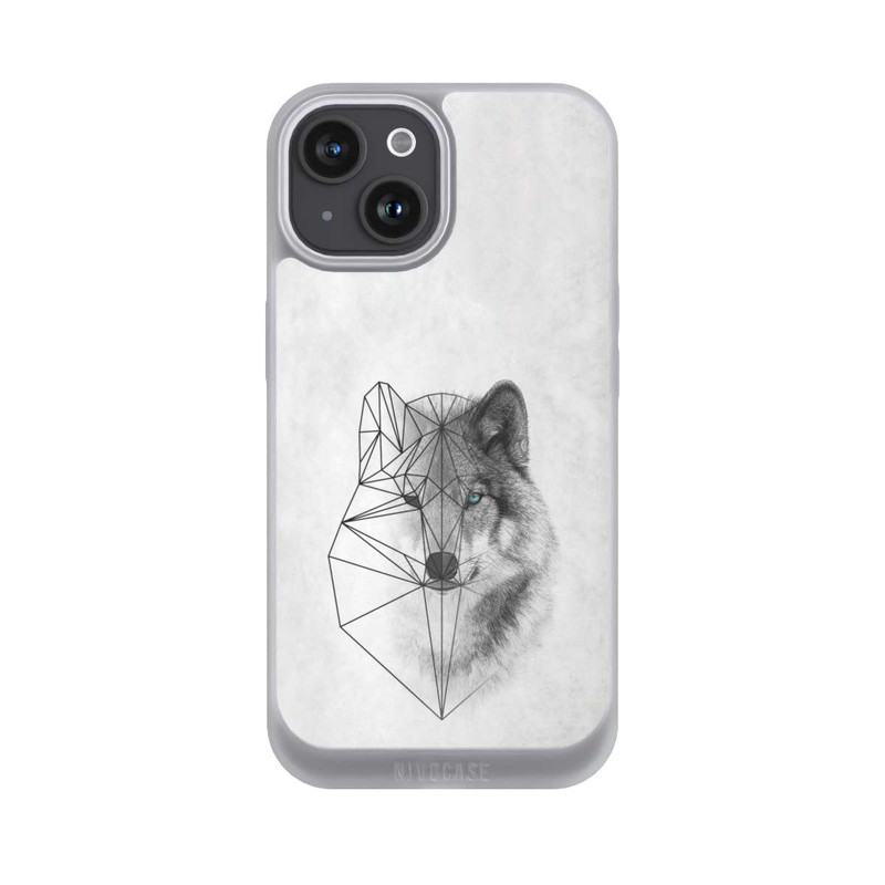 iPhone 15 NIVOpure Polygonaler Wolf