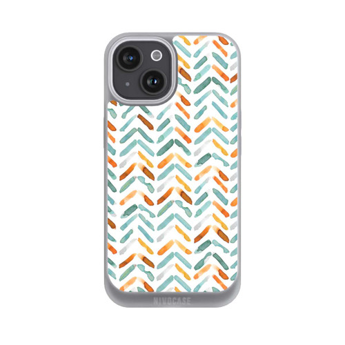 Apple iPhone 15 NIVOpure Elegant Fall Chevron Blue Orange