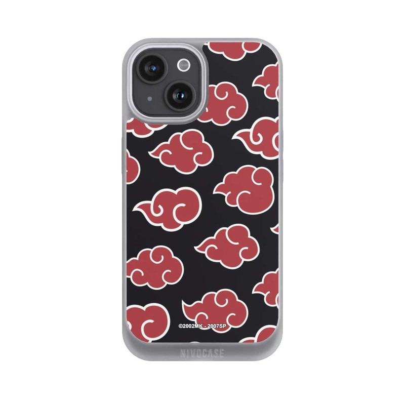 iPhone 15 NIVOpure Akatsuki Pattern Black Big