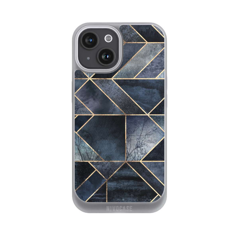 iPhone 15 NIVOpure Abstraktes Natur-Dunkelblau