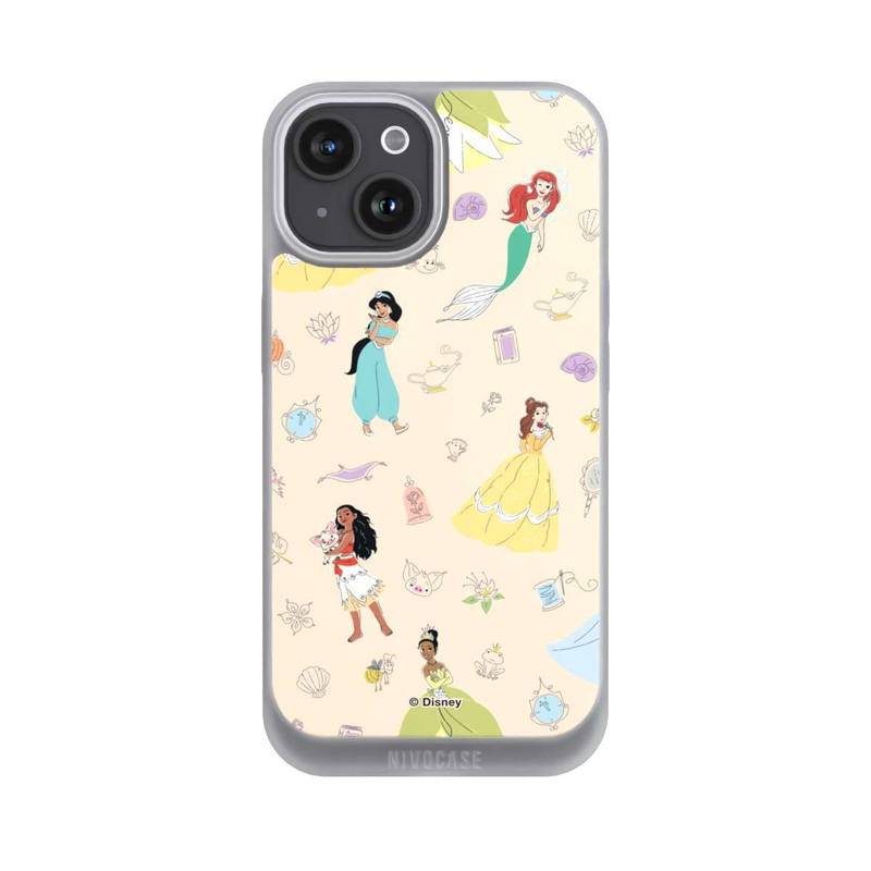 iPhone 15 NIVOpure Princess Pattern Beige Disney Princess