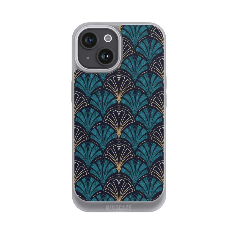 iPhone 15 NIVOpure Art Deco Teal Gold Seamless