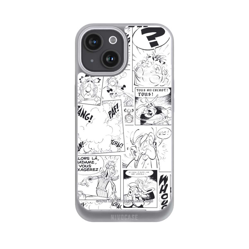 iPhone 15 NIVOpure Asterix Comic Schwarz und Weiß