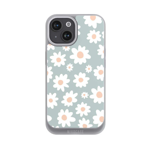 Apple iPhone 15 NIVOpure Daisy Flower Seamless Pattern Green