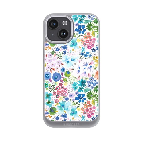 Apple iPhone 15 NIVOpure Kunstvolle kleine Frühlingsblumen blau
