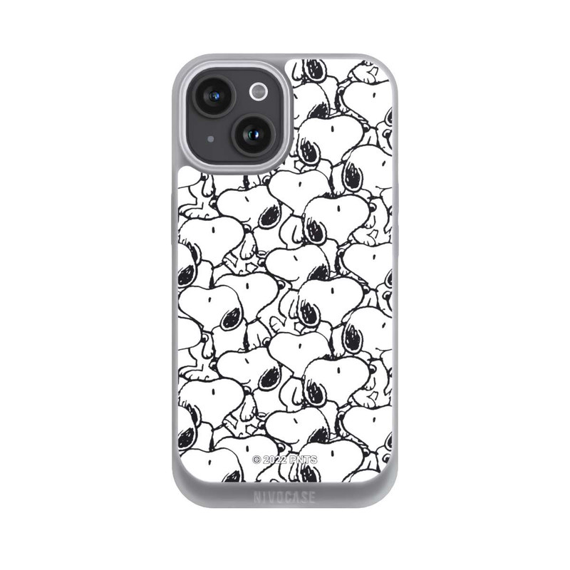 iPhone 15 NIVOpure Snoopy Pattern Black And White