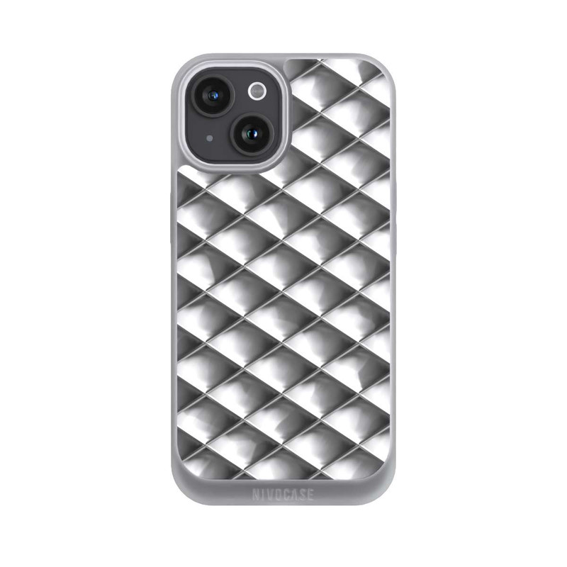 iPhone 15 NIVOpure Glamour Silver Squares