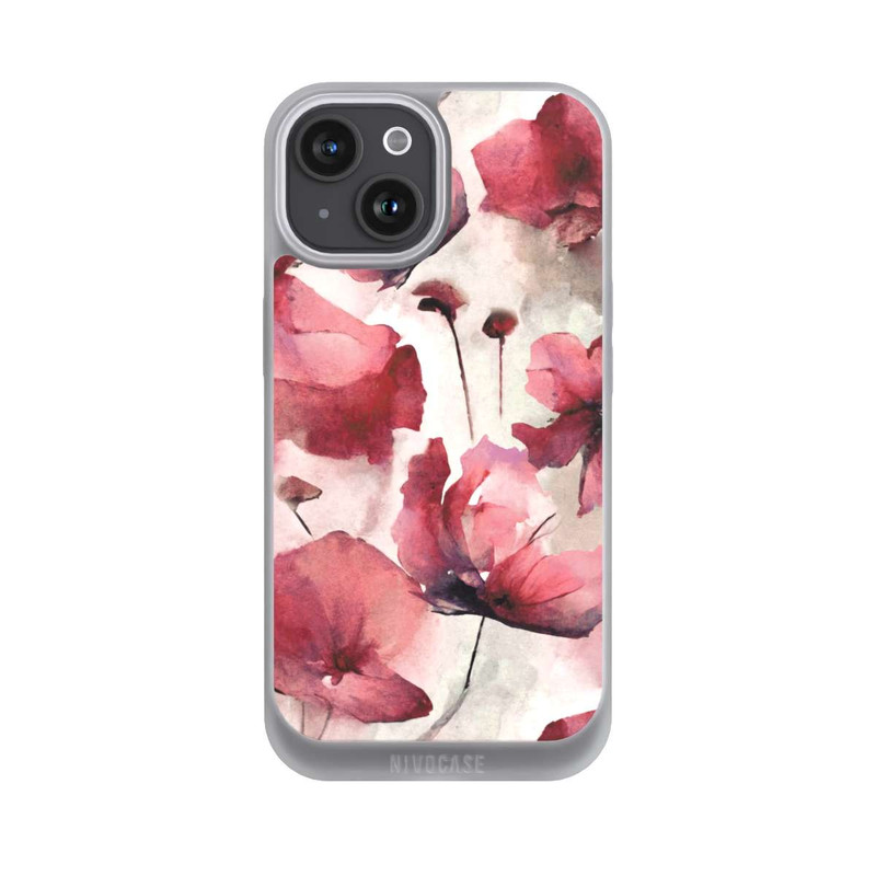 iPhone 15 NIVOpure Wild Poppies Seamless Watercolour with AI
