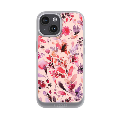 Apple iPhone 15 NIVOpure Künstlerische Blumen Viva Magenta