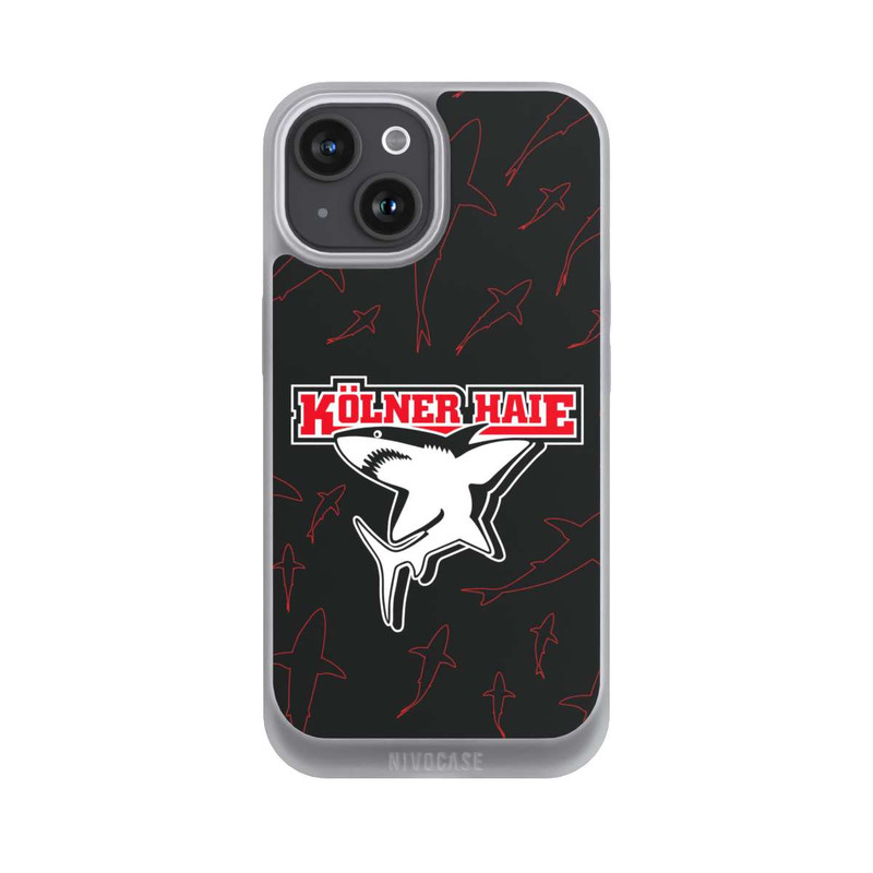 iPhone 15 NIVOpure Haie Muster Rot