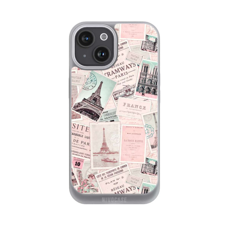 iPhone 15 NIVOpure Vintage Paris Postcards Pattern