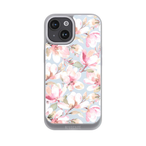 Apple iPhone 15 NIVOpure Magnolien Blumen Pastellrosa