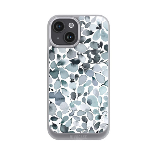 Apple iPhone 15 NIVOpure Eukalyptus Aquarell Blätter Grau
