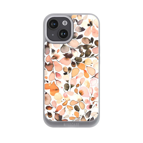 Apple iPhone 15 NIVOpure Eukalyptus Aquarellblätter Dunkelbraun Herbst