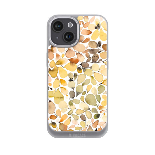 Apple iPhone 15 NIVOpure Eukalyptus Aquarellblätter Braun Herbst