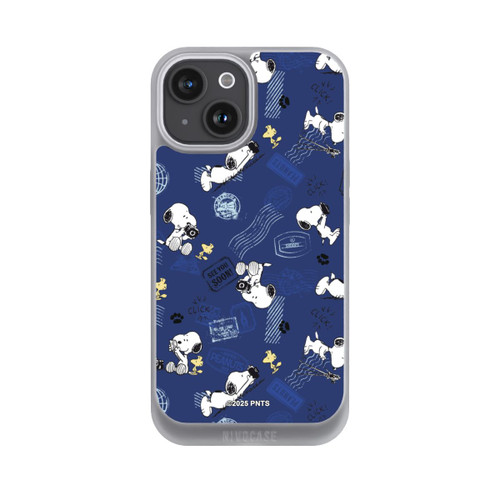 Apple iPhone 15 NIVOpure Peanuts Travel Stamps Pattern Blue