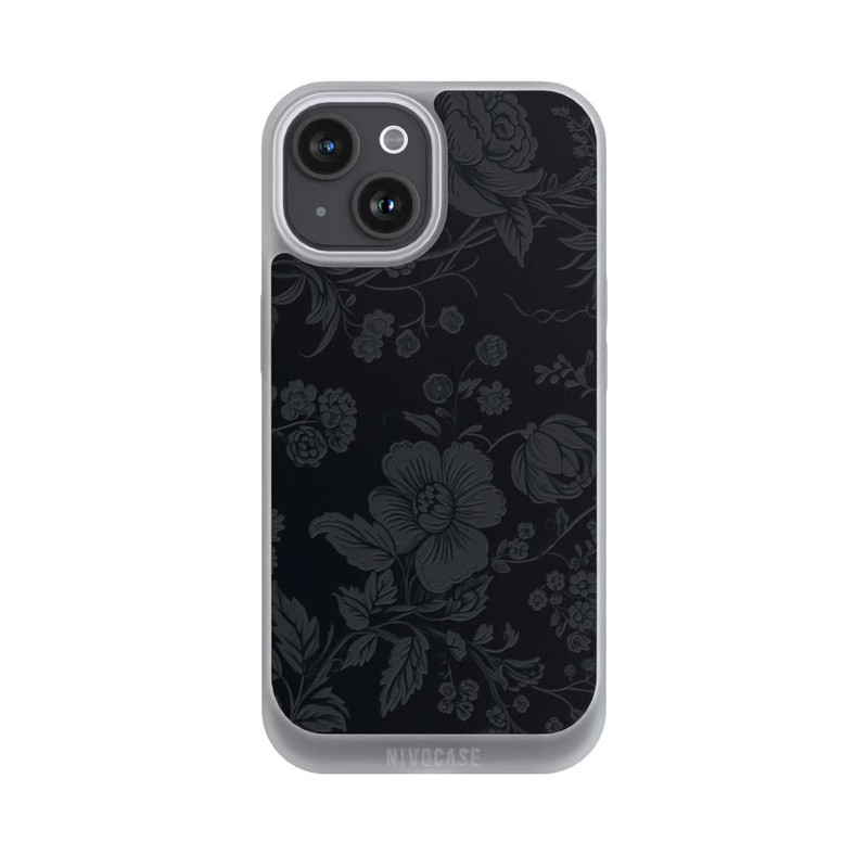 iPhone 15 NIVOpure Dunkle Blumen Vintageoptik
