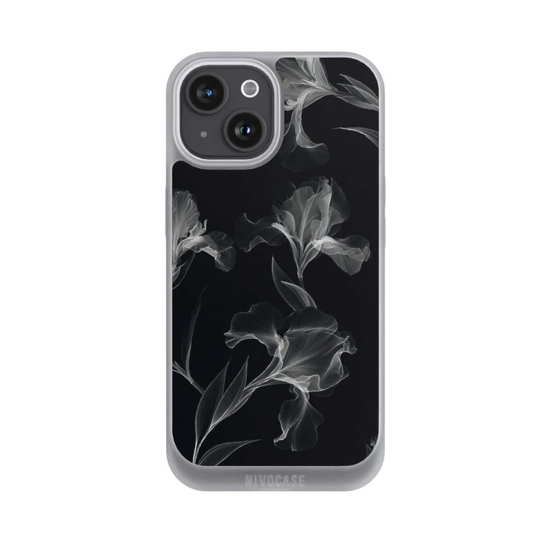 iPhone 15 NIVOpure Fleurs en Noir et Blanc Radiographie