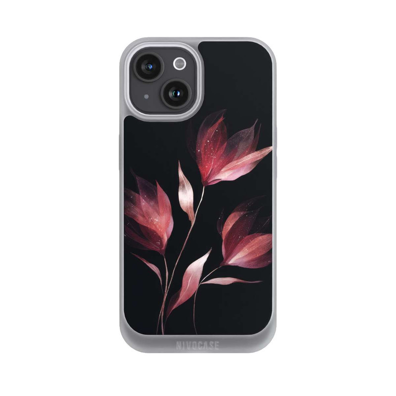 iPhone 15 NIVOpure Burgunderrote Blume Negativ