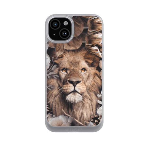 Apple iPhone 15 Plus NIVOpure Löwe Blumenrahmen Beige
