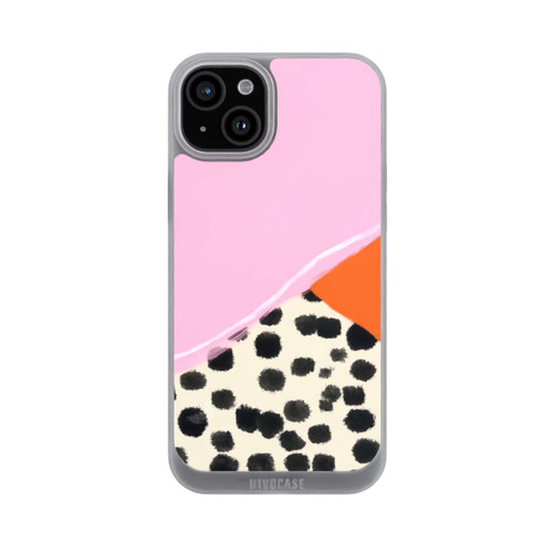 Apple iPhone 15 Plus NIVOpure Rosa und Orange Gepunkteter Hintergrund