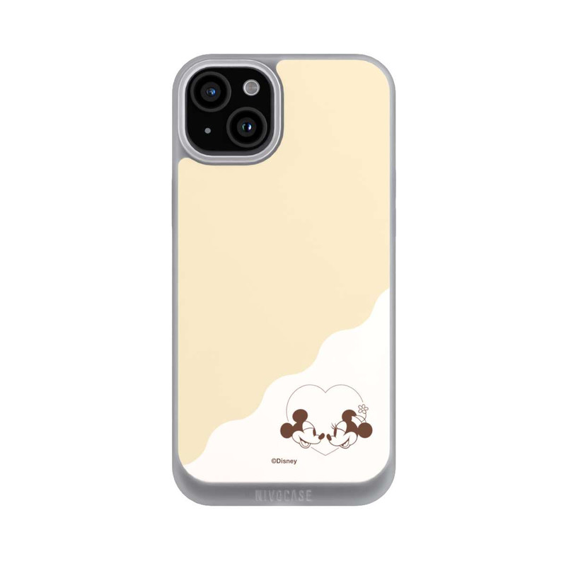 iPhone 15 Plus NIVOpure Mickey and Minnie Love Heart Beige