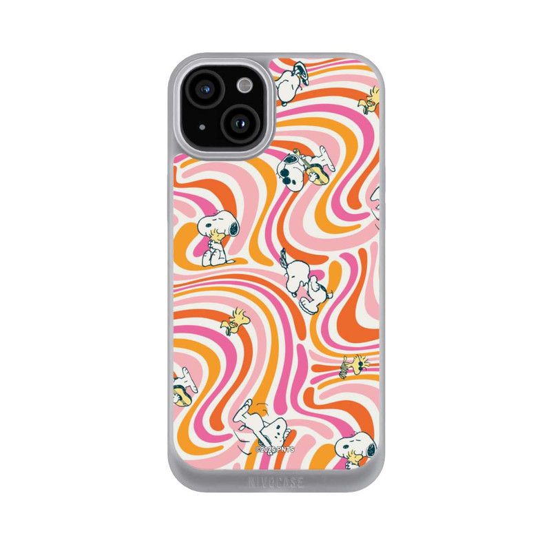 iPhone 15 Plus NIVOpure Peanuts Hippie Pattern Orange