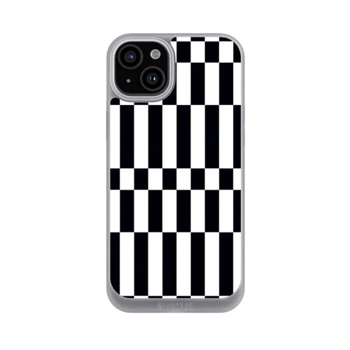 Apple iPhone 15 Plus NIVOpure Checked Abstract Bold Black and White Color Block