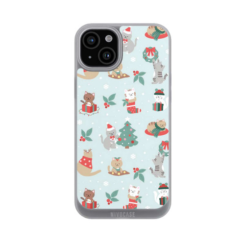 Apple iPhone 15 Plus NIVOpure festliche Katzen im Winterwunderland