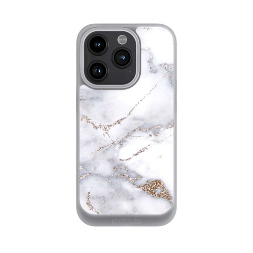 Apple iPhone 15 Pro NIVOpure Silberglitzer Marmorlook